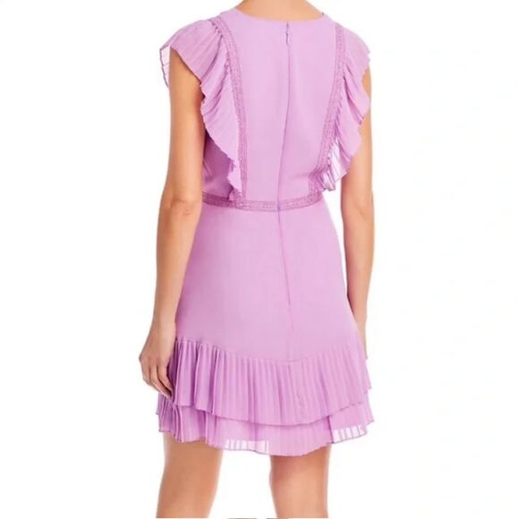 BCBGMaxazria Women's Size 10 Purple Pleated Mini Dress NWT - Picture 2 of 9